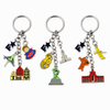OEM Custom Your Logo Design City Landmark Tourism Souvenir Keychain Multi Charms Key Chain