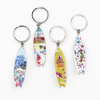 Customized Logo Foil Printed Souvenir Surfboard Keyring Metal Beer Bottle Opener Keychain