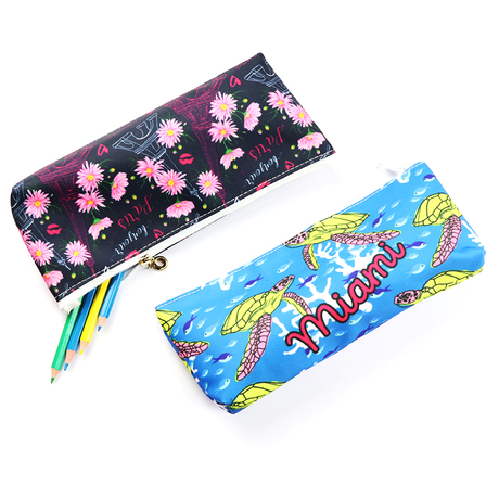 Custom Logo Printed Stationery School Pencil Cases & Bags Polyester Pencil Bag