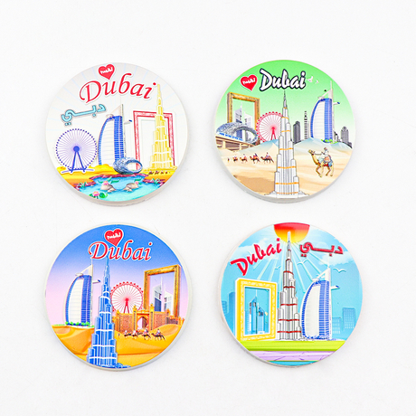Custom Dubai Arabic Landmarks Souvenirs 3D Ceramic Fridge Magnet OEM Manufacturer