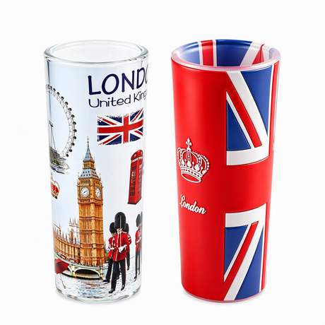Wholesale Custom Printed Logo Cities London Tourist Souvenir Tequila Tall Glass Shot Glasses