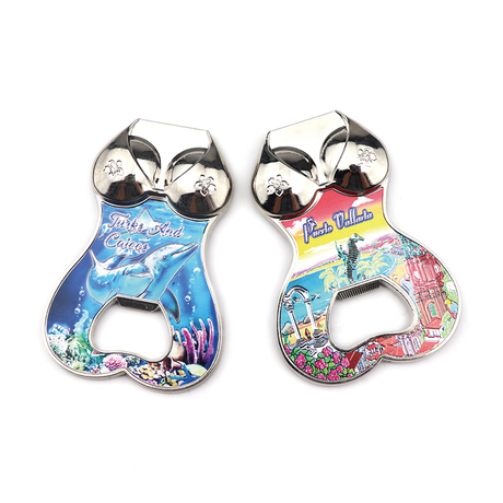 Custom Logo Printing Beach Souvenir 3D Metal Sexy Bikini Beer Bottle Opener Magnet