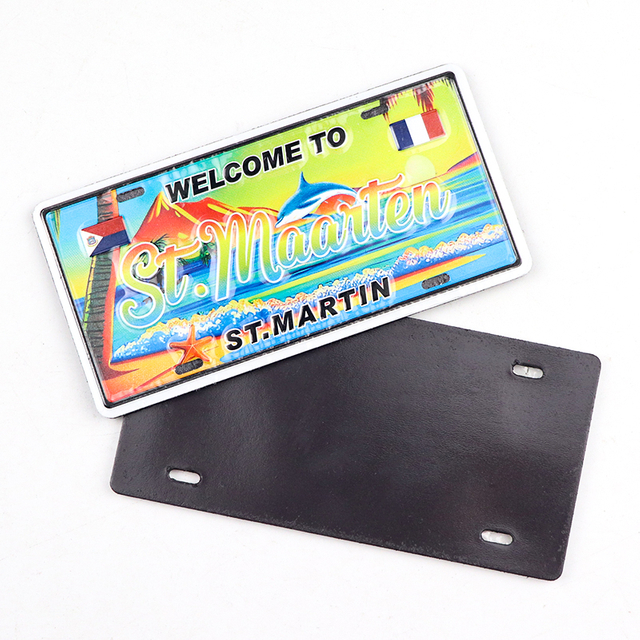 Custom Design Aluminum Name Car Number Plate Tourist Souvenir Metal License Plate Fridge Magnet