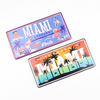 Custom Logo Aluminum Miami Beach Souvenir Metal Car License Plate Fridge Magnet for Gift Shops Wholesalers