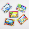 Customized Made Beach Seaside Souvenir Two Layer 3d Epoxy Wood MDF Fridge Magnet