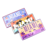 Custom Made 3d Beach Ocean Florida Miami Souvenir Aluminum Car License Plate Fridge Magnet