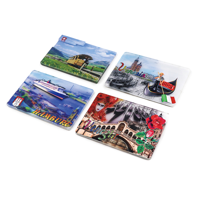 Custom Logo Design Countries City Landscape Tourist Souvenir Acrylic Fridge Magnet