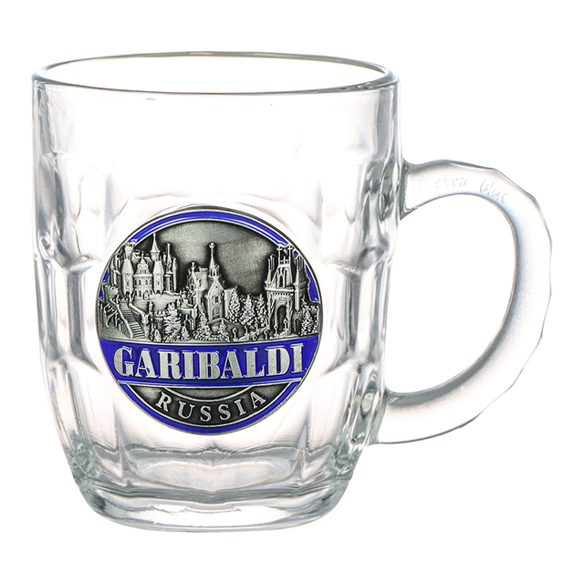 Custom Metal Logo Souvenir Drinking Pineapple Cup Glass Beer Stein Mug with Handle