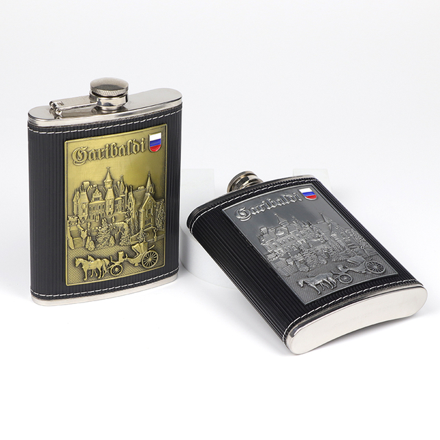 Custom Logo Souvenir Stainless Steel Mini Whiskey 8oz Hip Flask with Logo