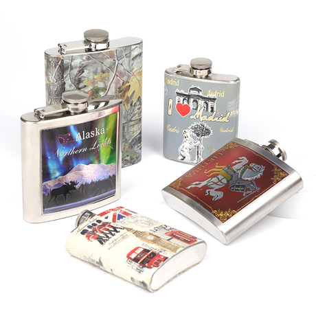 Custom Design Luxury Different Style Whisky Metal Tourist Souvenir Hip Flask