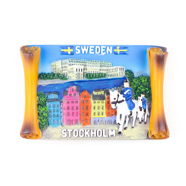 Customized Design Sweden Stockholm Fridge Magnet Countries Travel Souvenir Resin Magnet