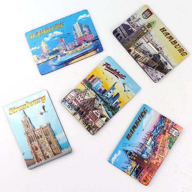Customised Made Countries Souvenir Magnet 3d Aluminum Foil Ref Magnet for Fridge