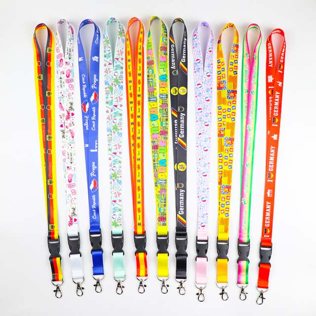 Custom Printing Logo Souvenir Gift Neck Straps Polyester Lanyard with Plastic Buckle