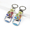 Customized Logo Foil Epoxy Beach City Cancun Souvenir Fish Shaped Metal Bottle Opener Keychain