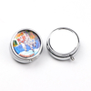 Custom Logo Pill Case 3-Compartment Round Souvenir Metal Small Medicine Pill Box