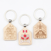 Customized Printing Logo Canada Souvenir Countries Souvenir Wooden Keychain Wood Key Chain