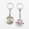 Customized Logo Malta Singapore Souvenir Gift 3D Metal Rotate Spinning Keychain