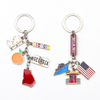 Customized Zinc Alloy Country City Tourist Souvenir Enamel Keychain Keyrings Metal Key Charms
