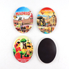  Custom Logo Spain Madrid Landmark Souvenir 3D Oval Ceramic Fridge Magnet for UV Printing