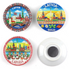 Custom Your Logo Idea Latvia Riga Tourist Souvenir Ceramic Plate Fridge Magnet
